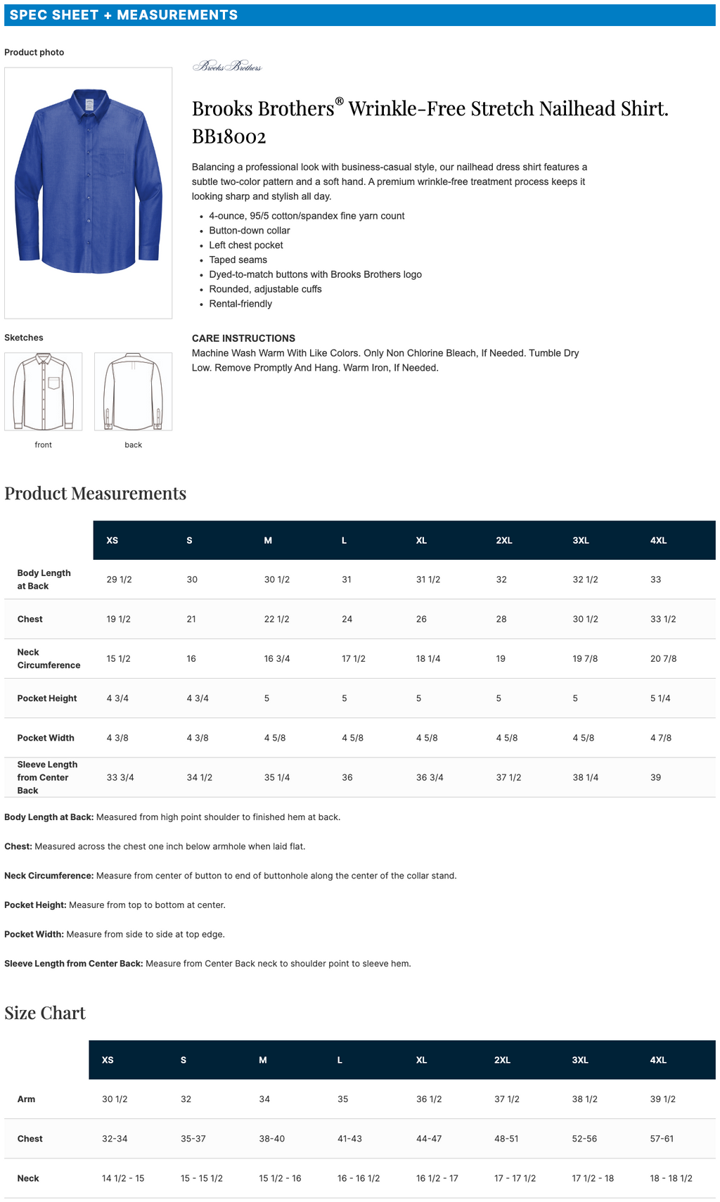 Brooks Brothers® Wrinkle-Free Stretch Nailhead Shirt
