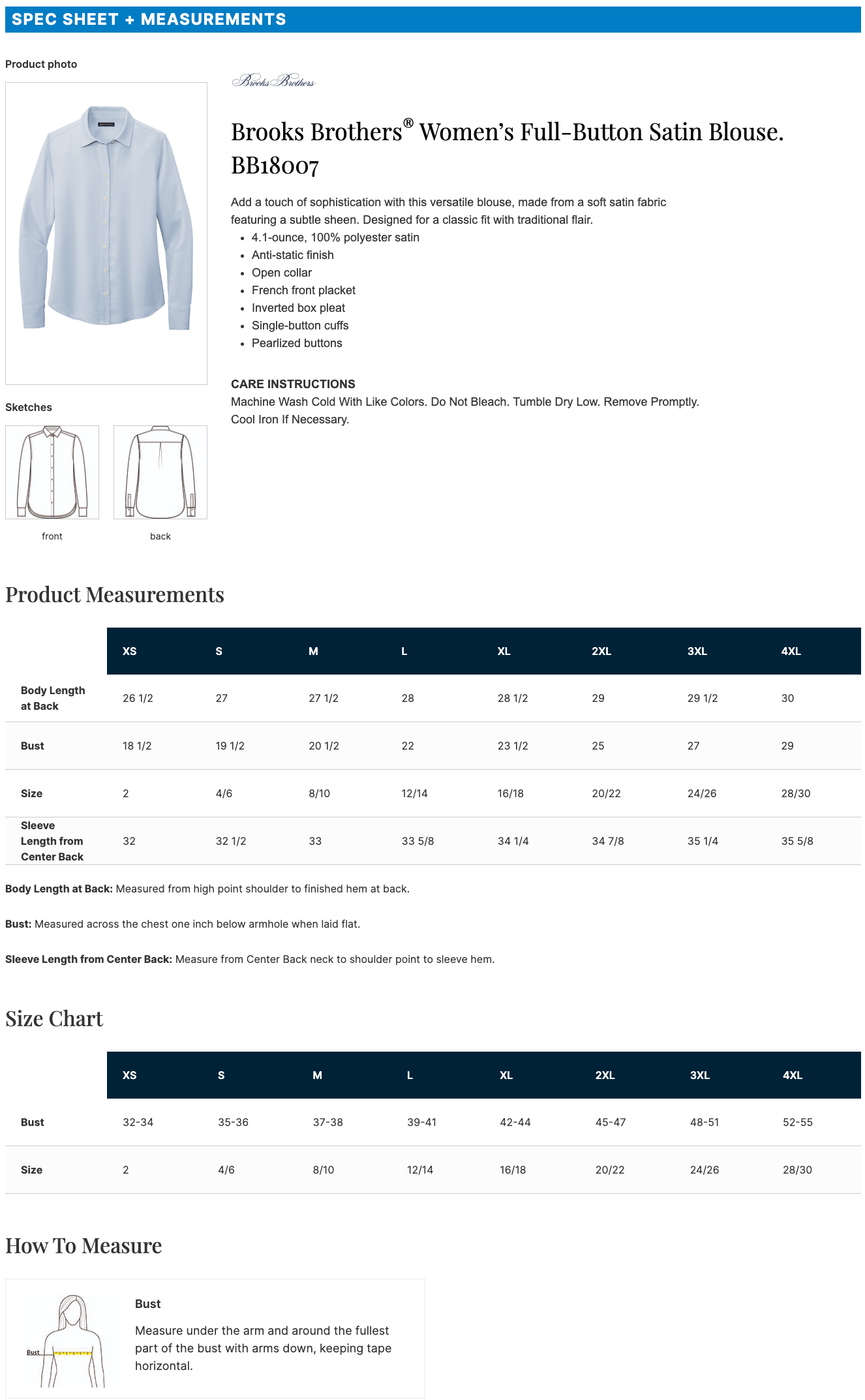 Brooks Brothers® Women’s Full-Button Satin Blouse